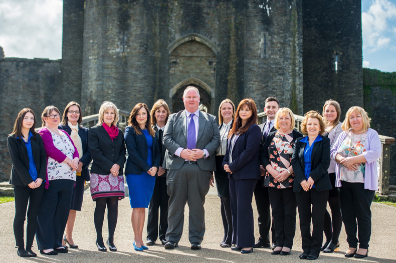 JCP Solicitors outside Caerphilly Castle