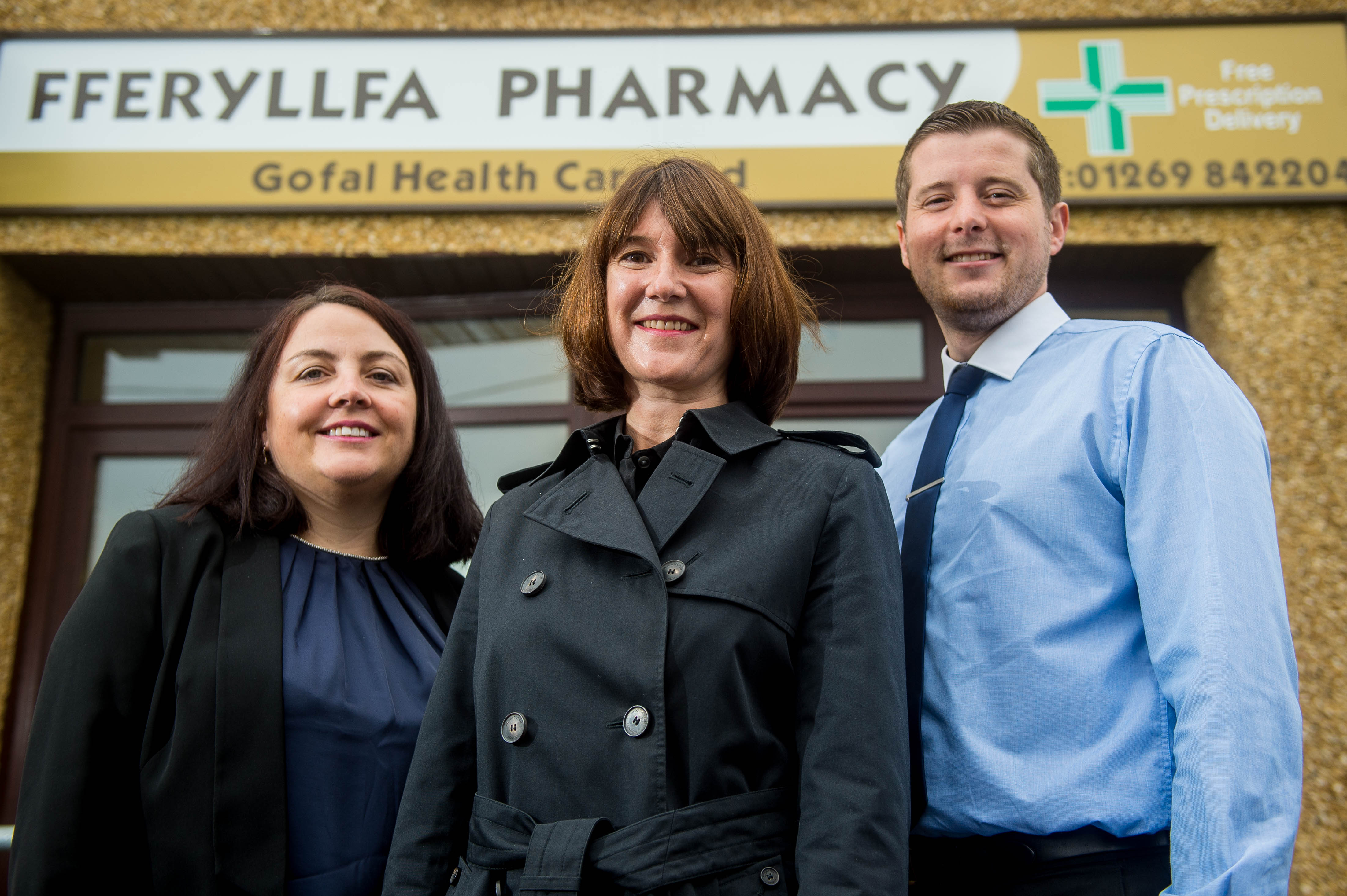 Penny Griffiths (Fferylla Pharmacy), Betsan Powell (JCP Solicitors) and Gareth Harlow (Fferylla Pharmacy)