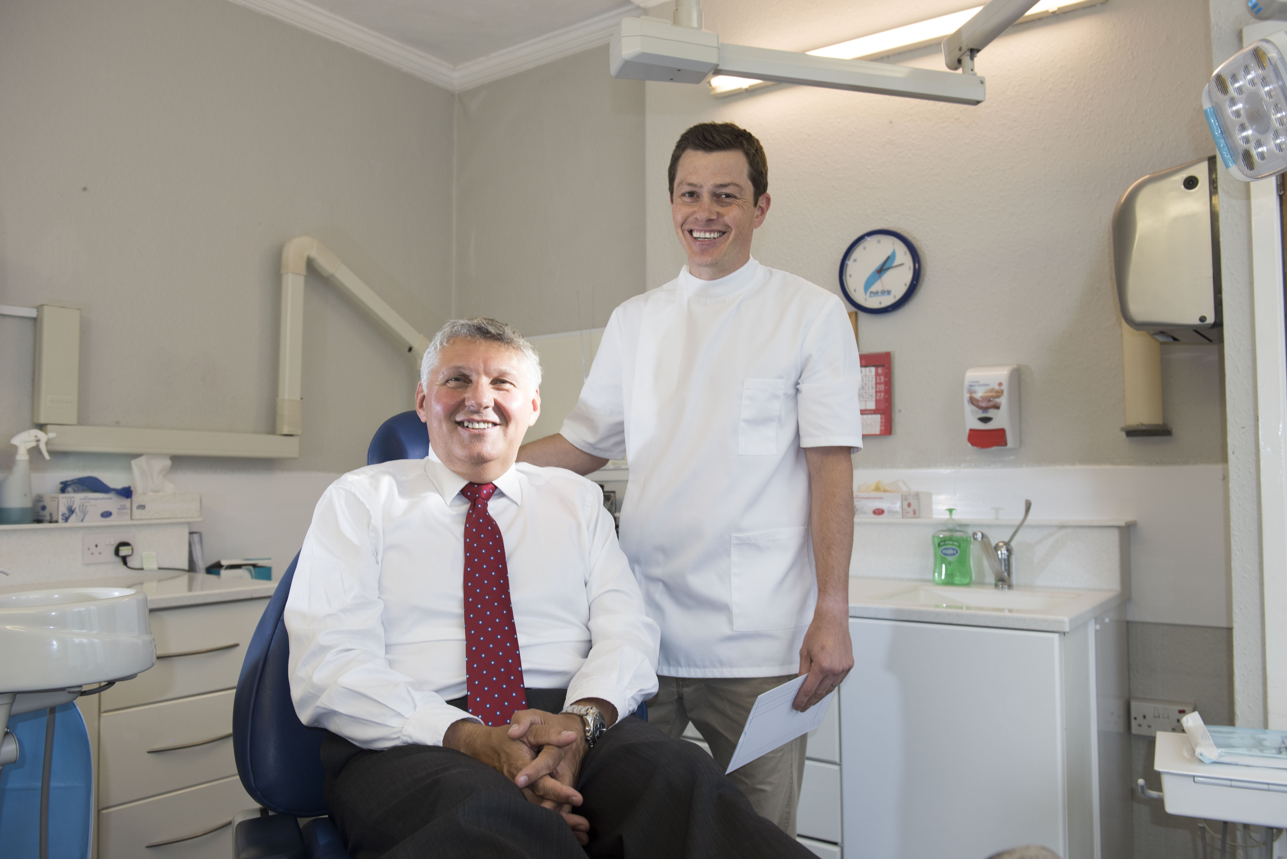 Dentist, Andrew Williams, with Chris Davies